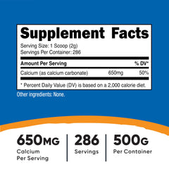 Nutricost Calcium Carbonate scoop included for accurate serving