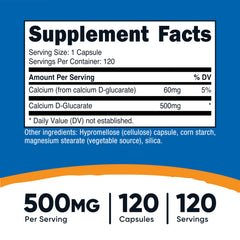 Nutricost Calcium D-Glucarate veggie capsule closeup for easy daily intake.