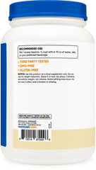 Nutricost Casein Vanilla label shows gluten free and non-GMO quality