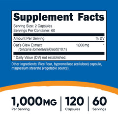 Nutricost Cat's Claw capsules closeup, convenient vegetarian pills for daily use