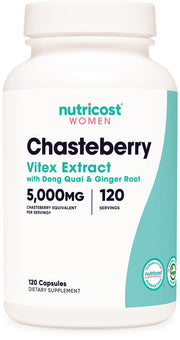 Nutricost chasteberry bottle with label for daily wellness.