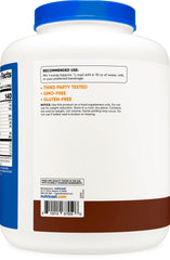 Creamy Nutricost chocolate whey shake in a glass with a frothy top.