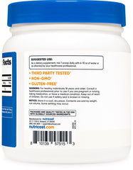 Ingredients table on Nutricost Choline Bitartrate powder bottle showing simple formulation
