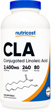 Nutricost CLA 800mg softgel bottle for daily wellness support