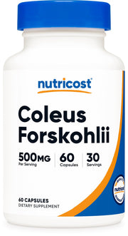 Nutricost Coleus Forskohlii: frasco de cápsulas de 500 mg para uso diario.