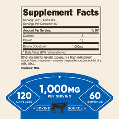 Nutricost Colostrum 120 capsules bottle for a full 60-day supply.