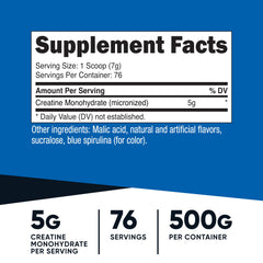 Nutricost blue raspberry scoop for quick pre-workout serving