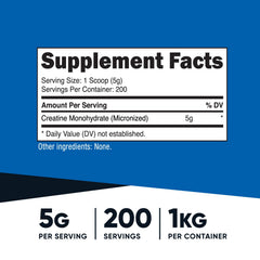 Nutricost Creatine Monohydrate label close-up highlights purity and quality.
