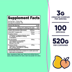 Nutricost Creatine Monohydrate Peach Mango scoop measures a precise 3 g serving