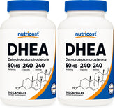 Nutricost DHEA 50mg bottle for daily wellness routine.