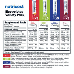 Nutricost Electrolytes Complex fruit punch stickpack with sugar-free, flavorful hydration.