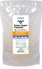 Nutricost Empty Capsules Size 0 plant-based 1,000-count for DIY blends.