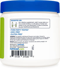 Nutricost Energy Complex Green Apple label highlighting caffeine and gluten-free formula