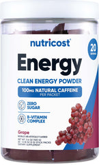 Nutricost Energy Complex Stickpack grape bottle offers on-the-go energy support