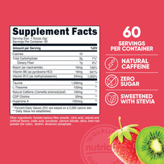 Nutricost Energy Complex strawberry kiwi pour ready to mix.