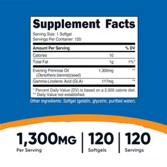 Nutricost Evening Primrose Oil softgels closeup emphasizing cold-pressed formulation