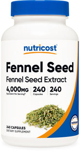 Nutricost fennel seed bottle front view for convenient daily use