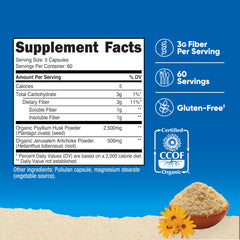 Nutricost Fiber Capsules with Jerusalem artichoke ingredient for prebiotic fiber support