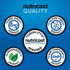 Nutricost GABA label closeup highlighting quality manufacturing notes.