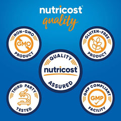 Close-up of Nutricost garlic odorless softgel for easy swallowing.