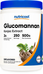 Nutricost Glucomannan powder bottle 500g for daily use