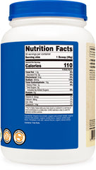 Nutricost gluten-free vegan shake displayed with glass.