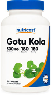 Nutricost Gotu Kola bottle front for daily supplement routine.