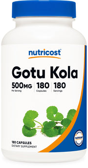 Nutricost Gotu Kola bottle front for daily supplement routine.