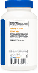 Nutricost Grape Seed Extract label close-up noting non-GMO and gluten-free