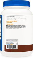 Nutricost grass-fed whey chocolate mixing glass shows a smooth shake