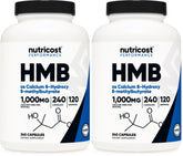 Nutricost HMB bottle and capsules designed for convenient daily supplementation.