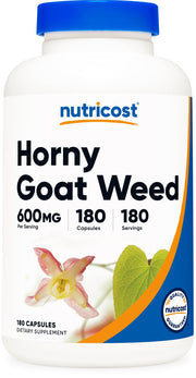 Nutricost Horny Goat Weed Extract bottle with 600 mg capsules for daily use