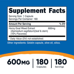 Nutricost Horny Goat Weed Extract capsules close-up highlighting convenience