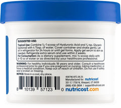Nutricost Hyaluronic Acid Powder dissolves quickly in water
