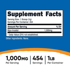 Nutricost Inositol Powder scoop included for precise 1000 mg servings