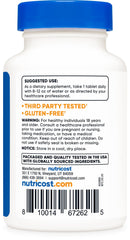 Nutricost Kelp Tablets packaging interior shows 240-count bottle