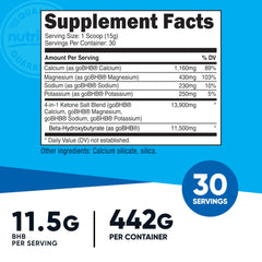Nutricost Keto BHB 4-in-1 scoop beside bottle for quick daily serving