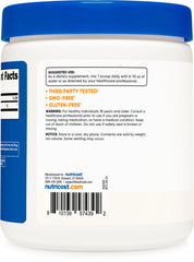 Nutricost L-Arginine powder container pouring into water for easy mixing.