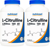Nutricost L-Citrulline bottle shows 60 servings for daily athletic support.