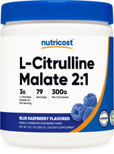 Nutricost L-Citrulline Malate 2:1 Blue Raspberry bottle for daily workouts.