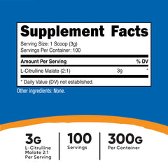 Nutricost L-Citrulline Malate scoop next to jar illustrating serving size