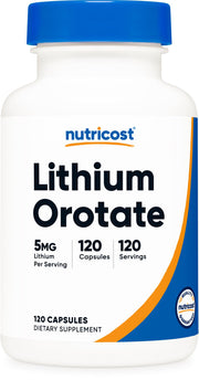 Nutricost Lithium Orotate 5mg bottle for a simple daily wellness routine