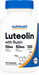 Nutricost Luteolin with Rutin Complex bottle front, veggie capsules for daily use