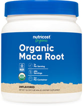 Nutricost Maca Root Powder bottle shows clean packaging for daily use.
