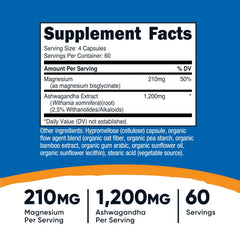 Nutricost Magnesium and Ashwagandha capsules closeup highlighting convenient daily use.