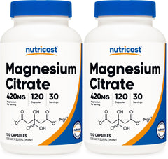 Nutricost Magnesium Citrate 420 mg bottle on shelf supports a simple daily wellness routine