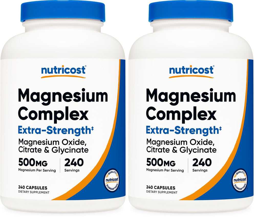 Nutricost Magnesium Complex bottle front view for easy daily magnesium routine.