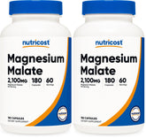 Nutricost Magnesium Malate bottle front, vegetarian capsules designed for daily support.