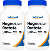 Nutricost Magnesium Orotate bottle on countertop for daily supplement routine