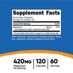 Nutricost Magnesium+ capsules pour demonstrates easy-to-swallow, plant-based capsules.